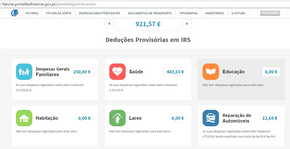 Quantas faturas pendentes tem neste momento no seu e-fatura?