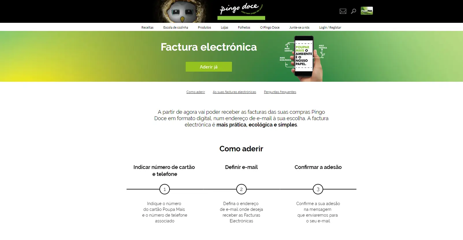 O Pingo Doce também já acabou com as faturas em papel