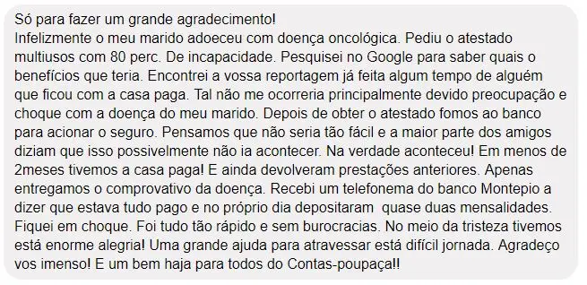 Mais uma casa paga, porque viu o Contas-poupança