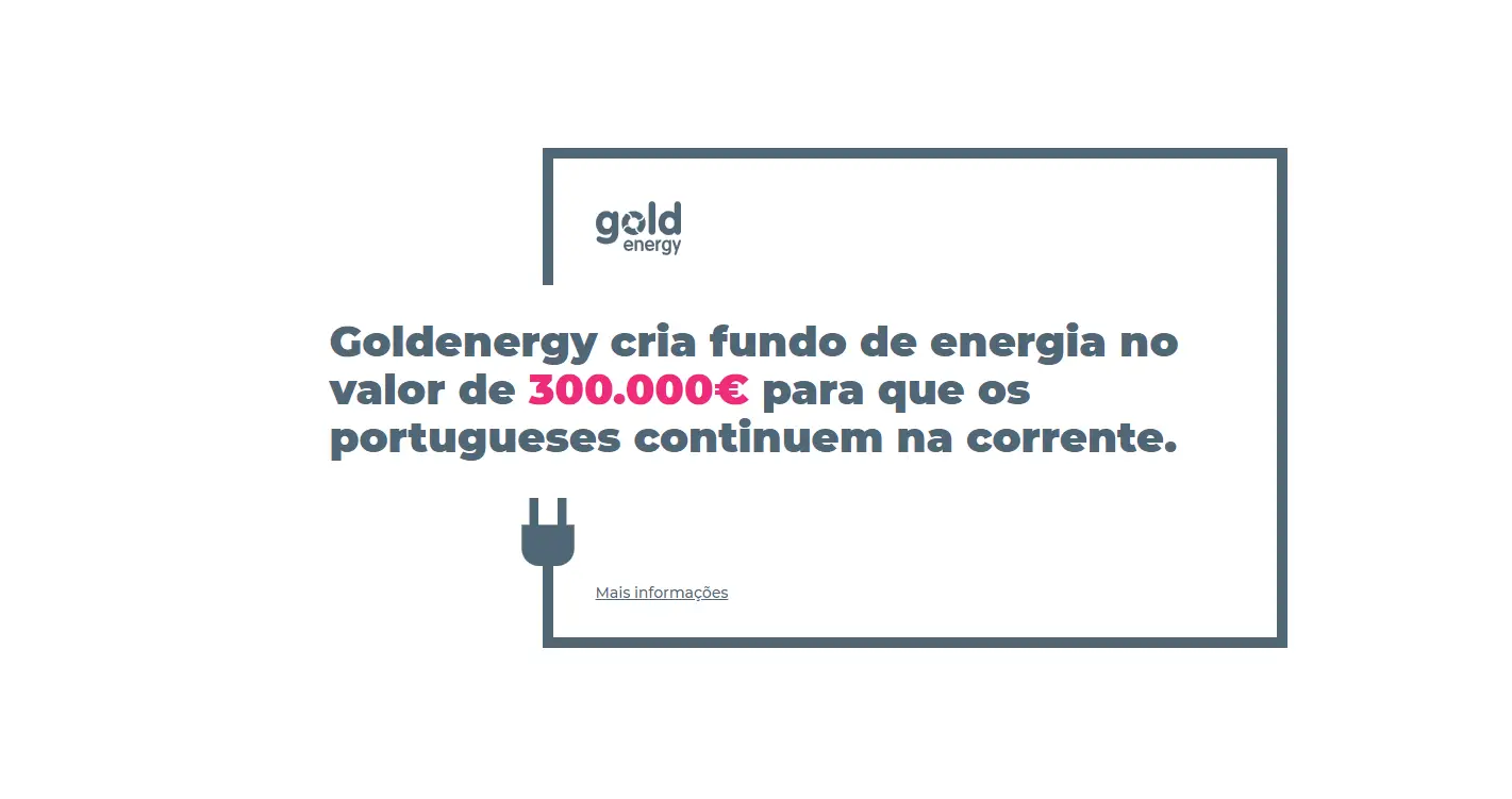Goldenergy oferece 1 mês de eletricidade e gás grátis a quem perdeu rendimentos
