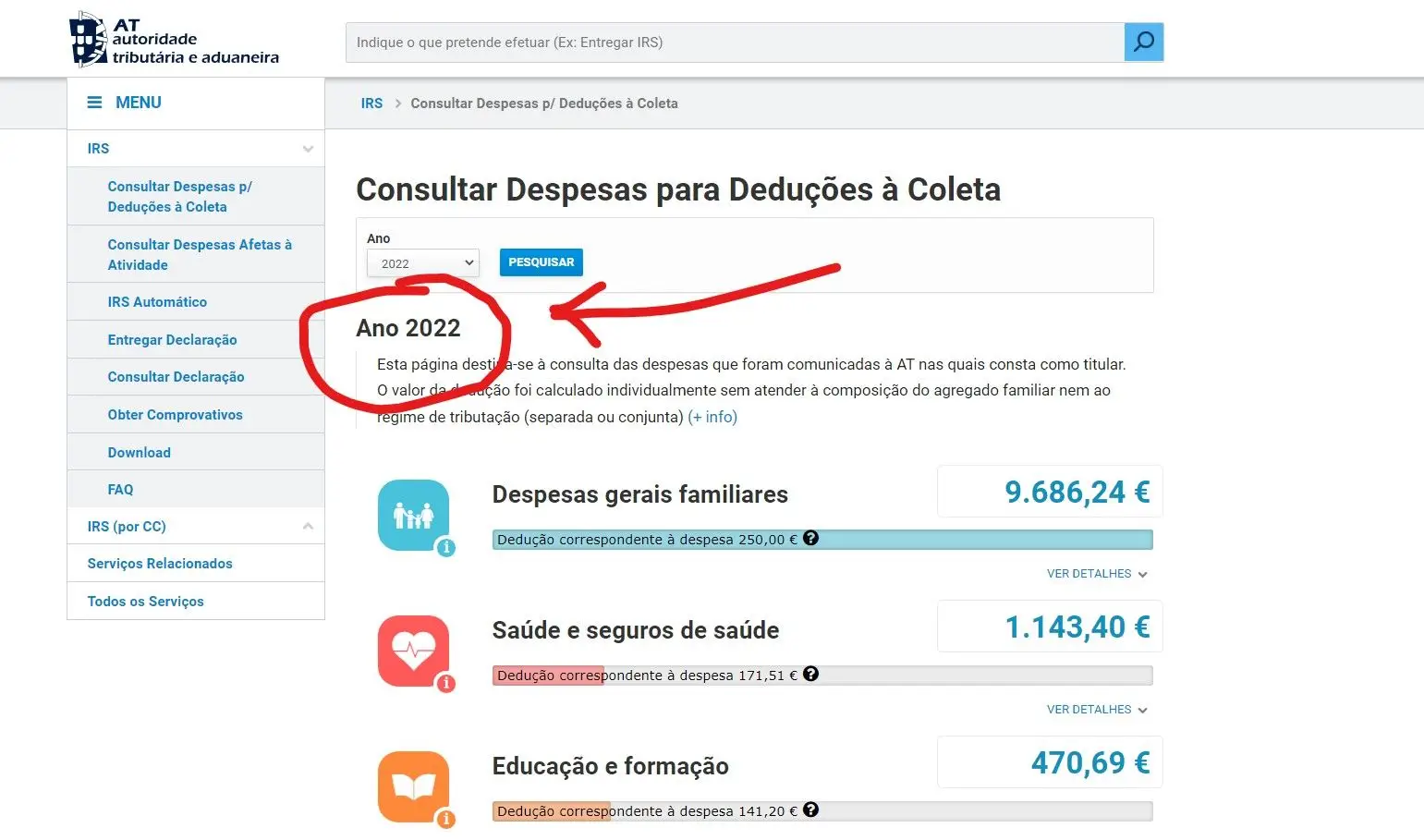 IRS 2022 | Página COMPLETA das deduções ao seu IRS já está online para consulta