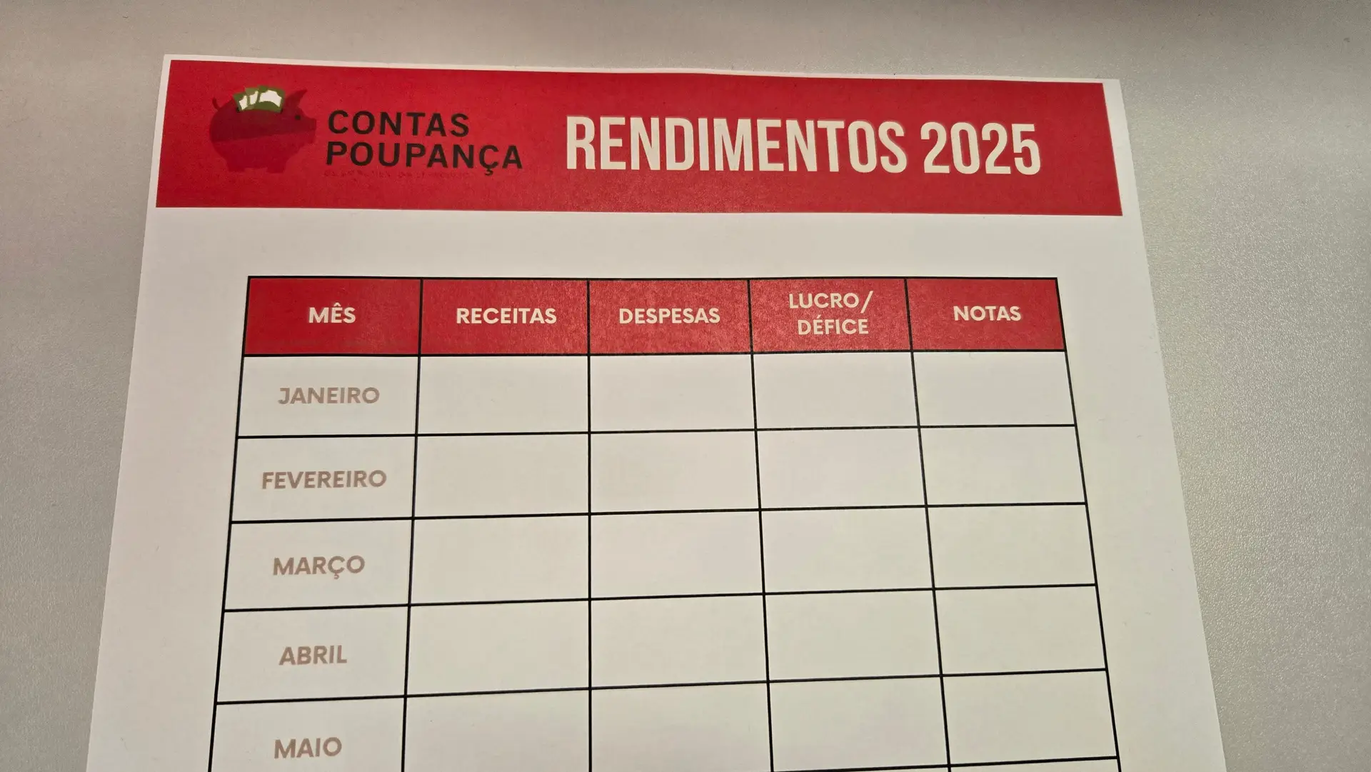 Um PDF para saber se está a ter lucro ou prejuízo em 2025 (OFERTA Contas-poupança)