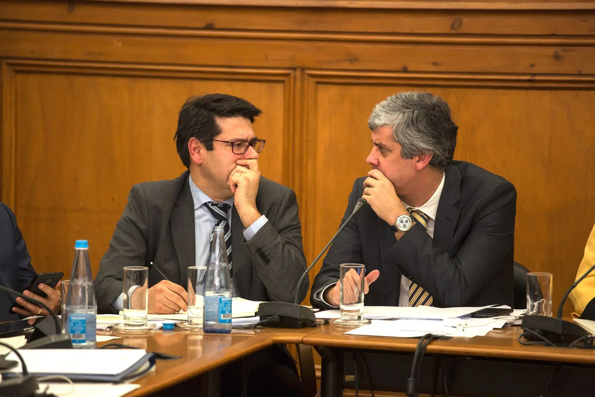 Secretário de Estado das Finanças, Ricardo Félix Mourinho, com o ministro Mário Centeno