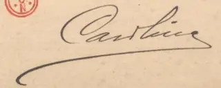 Detalhe de uma carta escrita por Carolina Beatriz Ângelo à sua amiga Ana de Castro Osório, quando esta estava no Brasil