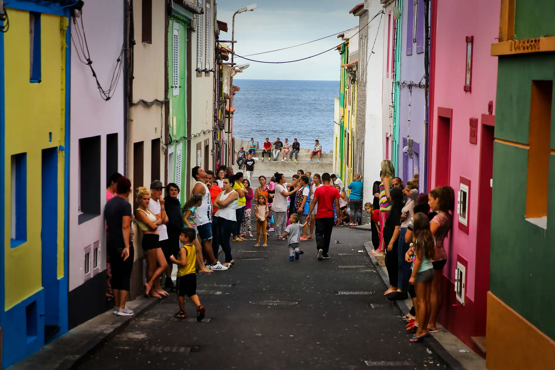 Rua da Vila de Rabo de Peixe, Ribeira Grande, na ilha de São Miguel