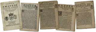 Gazetas de vários meses e vários anos, nomeadamente as que relatavam novas de todas as partes do reino e as que só relatavam novas de fora do reino