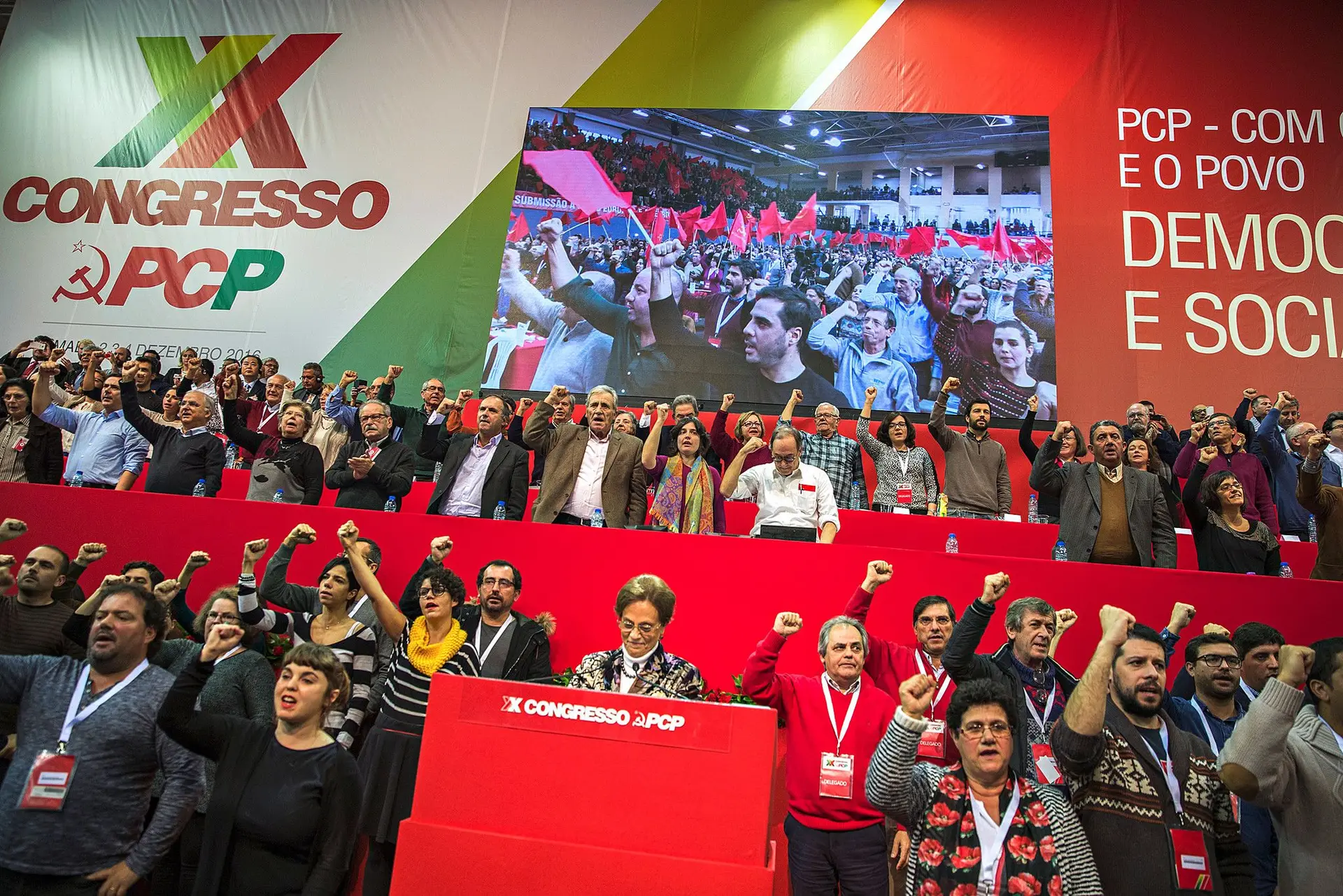 Imagem do XX congresso do PCP, em 2016