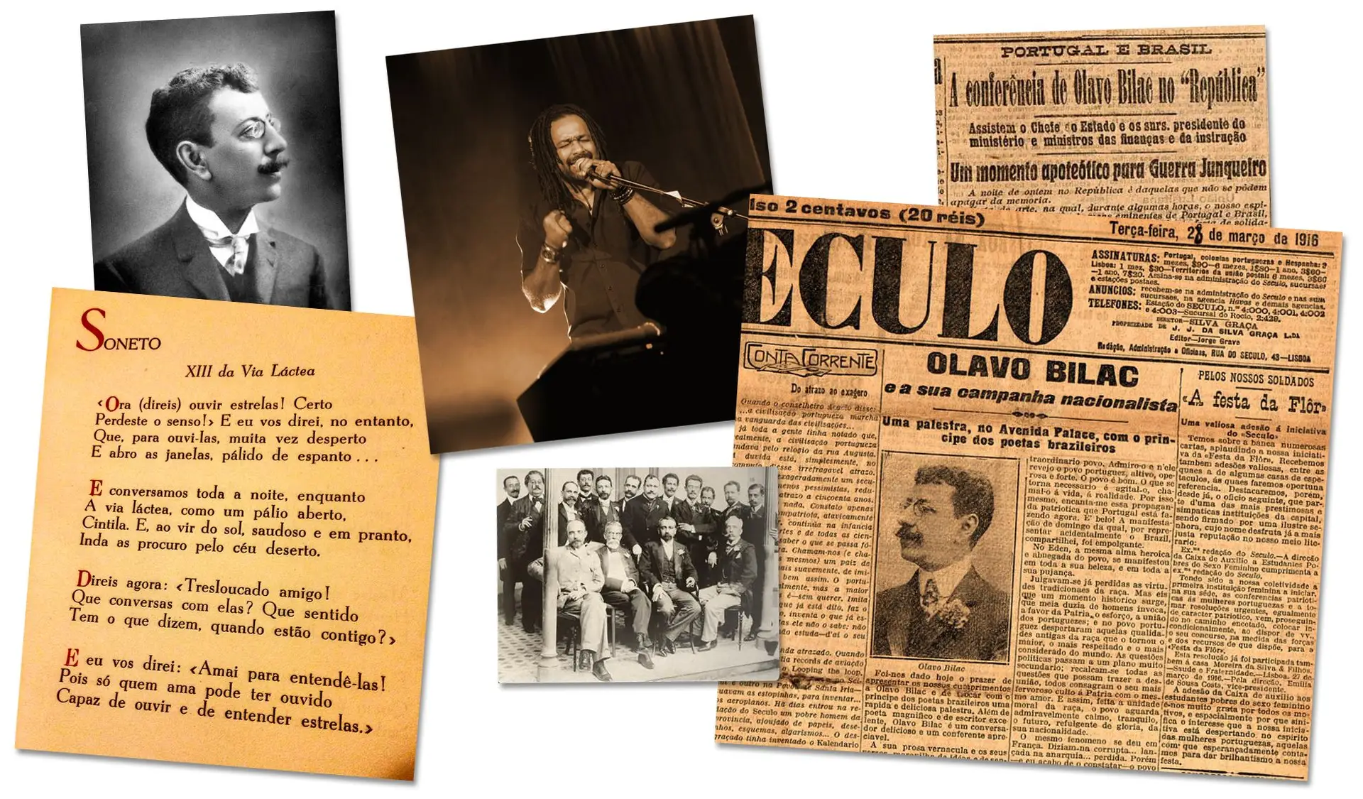 Olavo Bilac, príncipe dos poetas brasileiros, esteve em Lisboa em 1916