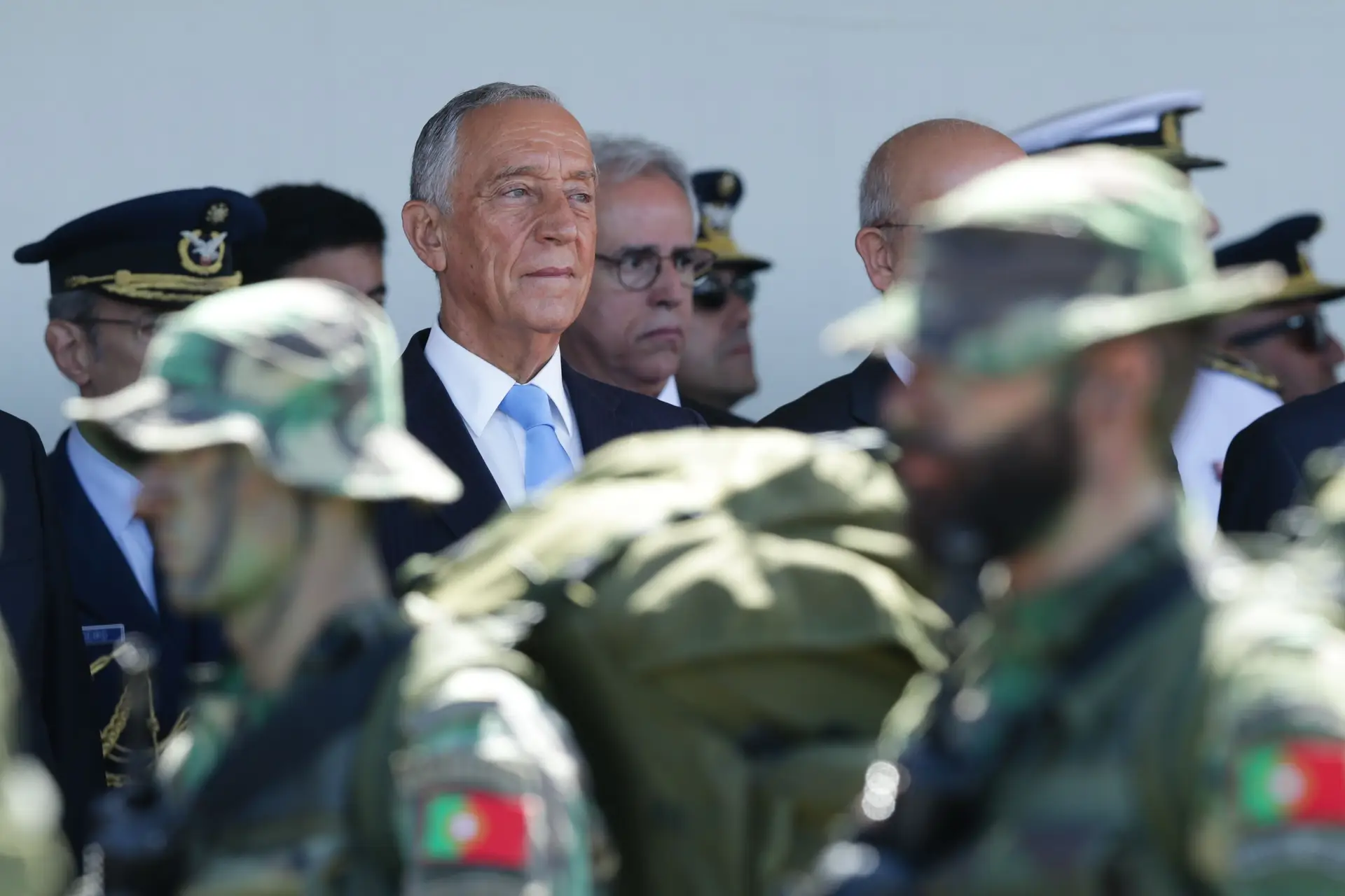 Marcelo em Tancos com ministro da Defesa e chefes militares