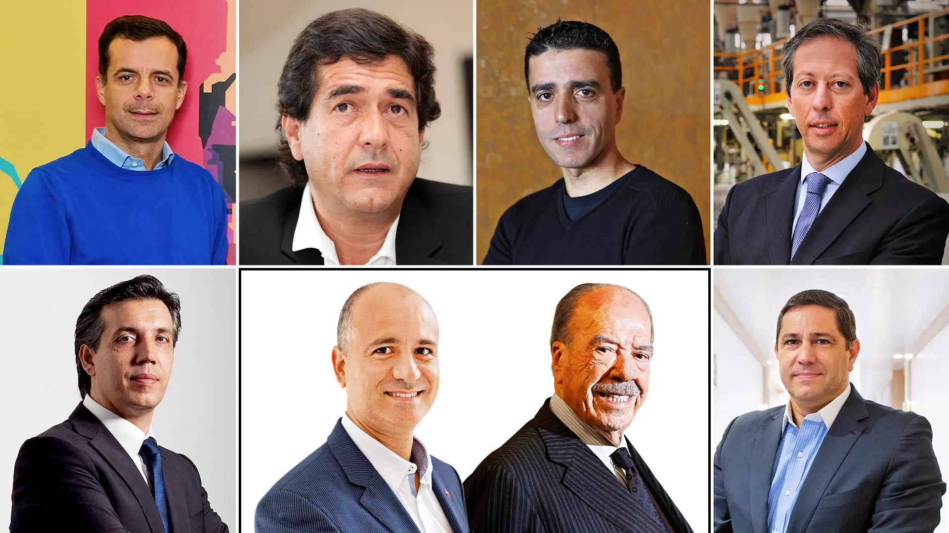 (Da esq. para a dir. no sentido dos ponteiros do relógio) Luís Moura e Silva, Luís Miguel Sousa, Nuno Sebastião, António Rios Amorim, Mário Ferreira, Manuel Rui Nabeiro e Rui Miguel Nabeiro (concorrem juntos) e João Miranda