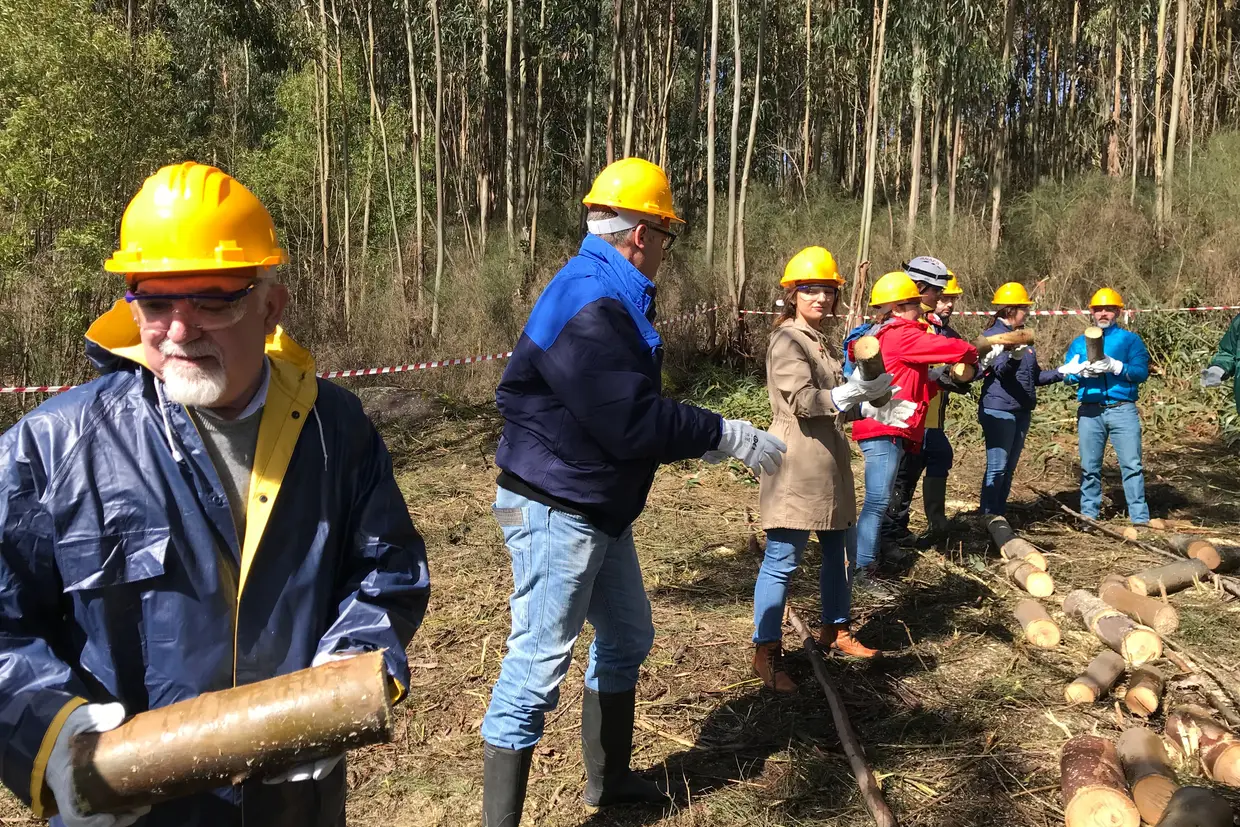 O ministro do Trabalho e Segurança Social, Vieira da Silva, em Entre-os-Rios numa acção de limpeza de terrenos do Inatel