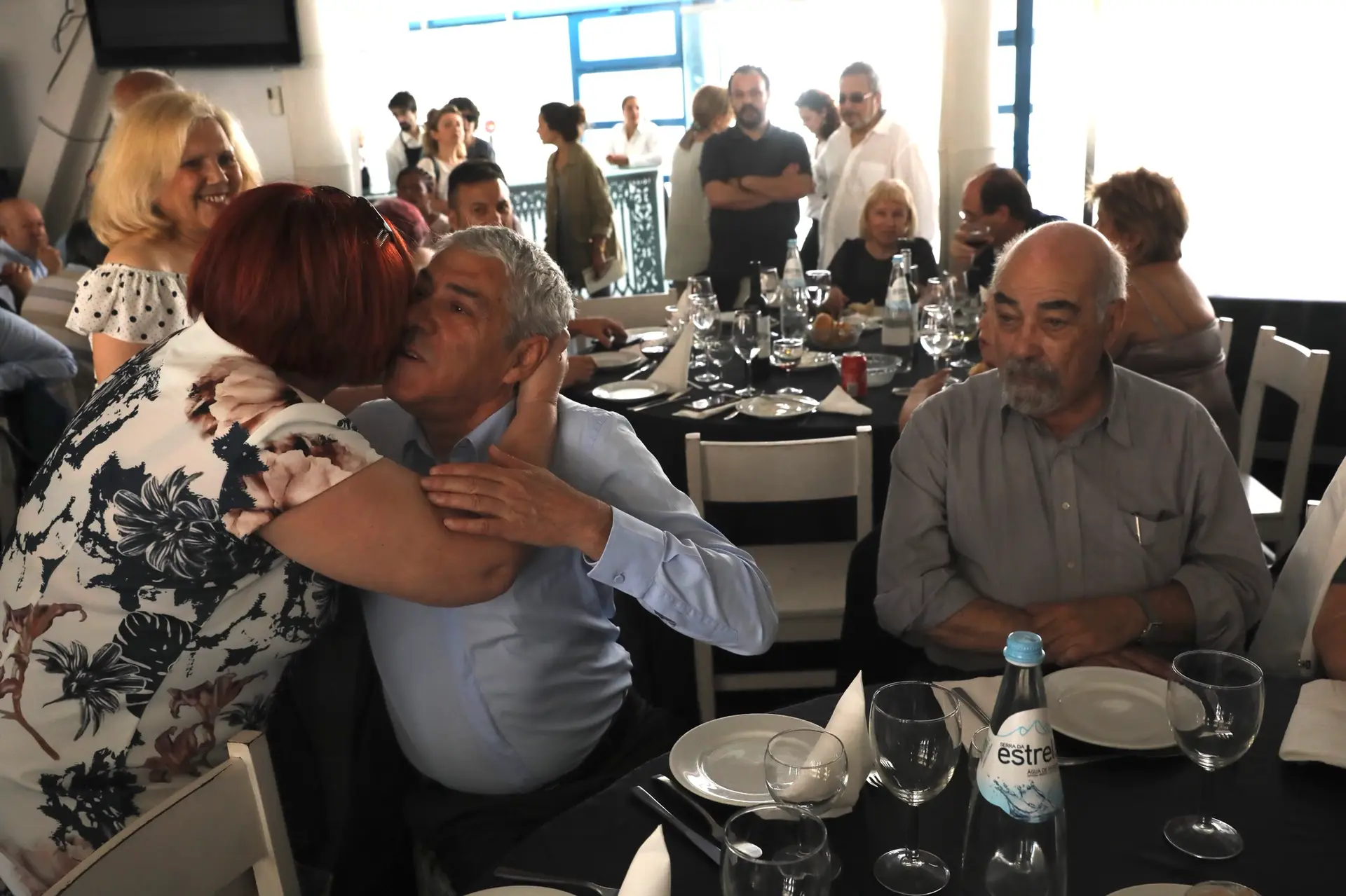 José Sócrates ao lado do ex-ministro das Obras Públicas, Mário Lino