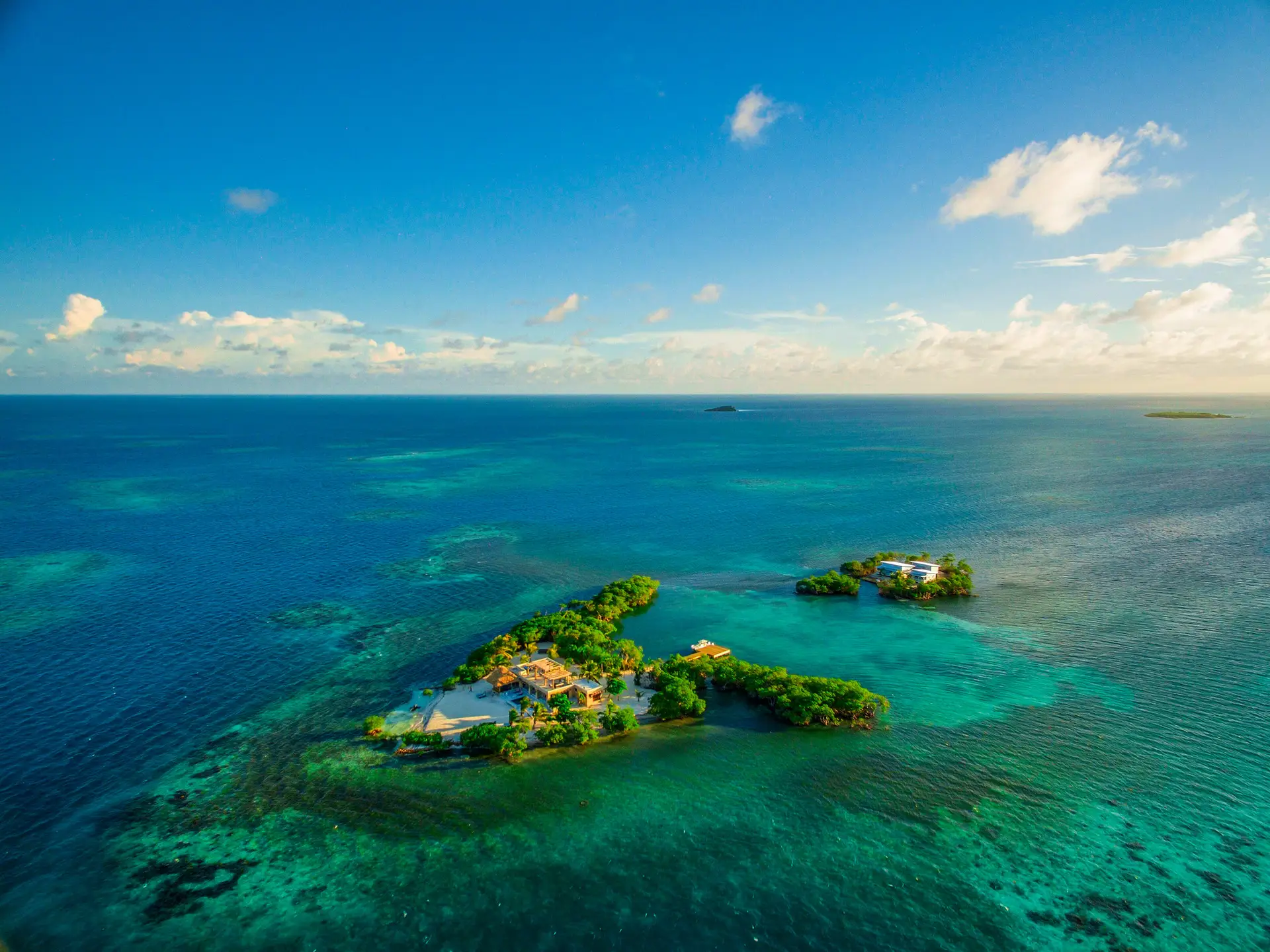 A ilha privada Gladden fica perto do Belize, no mar das Caraíbas