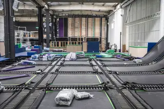 A zona de trampolins do Quantum Park, na reta final dos acabamentos