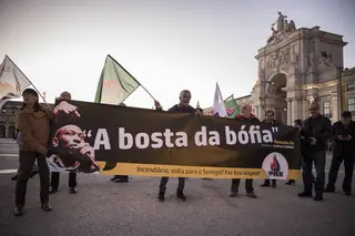 Apoiantes do PNR manifestaram-se em Lisboa em solidariedade com forças de segurança