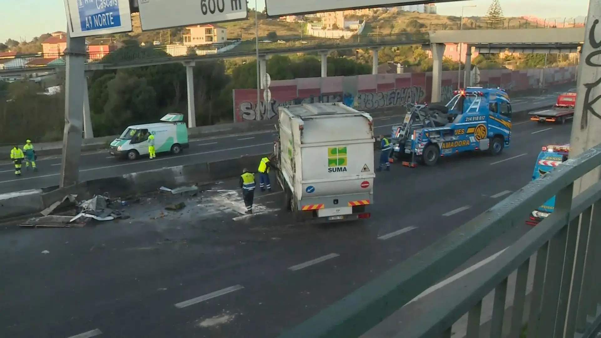 Reaberta via da direita do IC19 no sentido Sintra-Lisboa seis horas após despiste