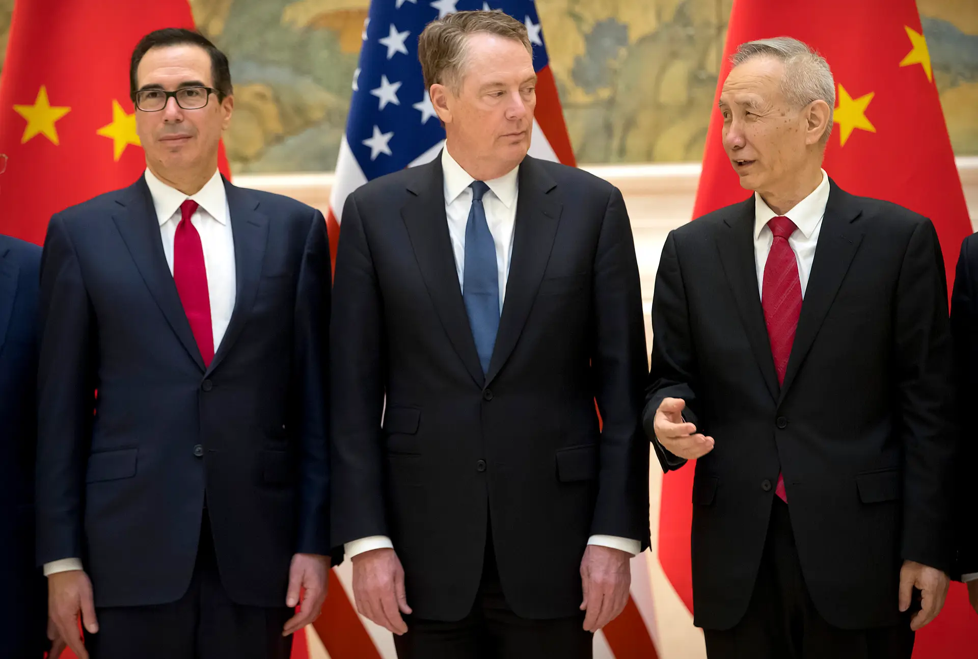 Steven Mnuchin, Robert Lighthizer e Liu He