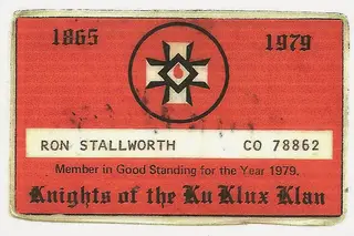 O cartão de membro do KKK
