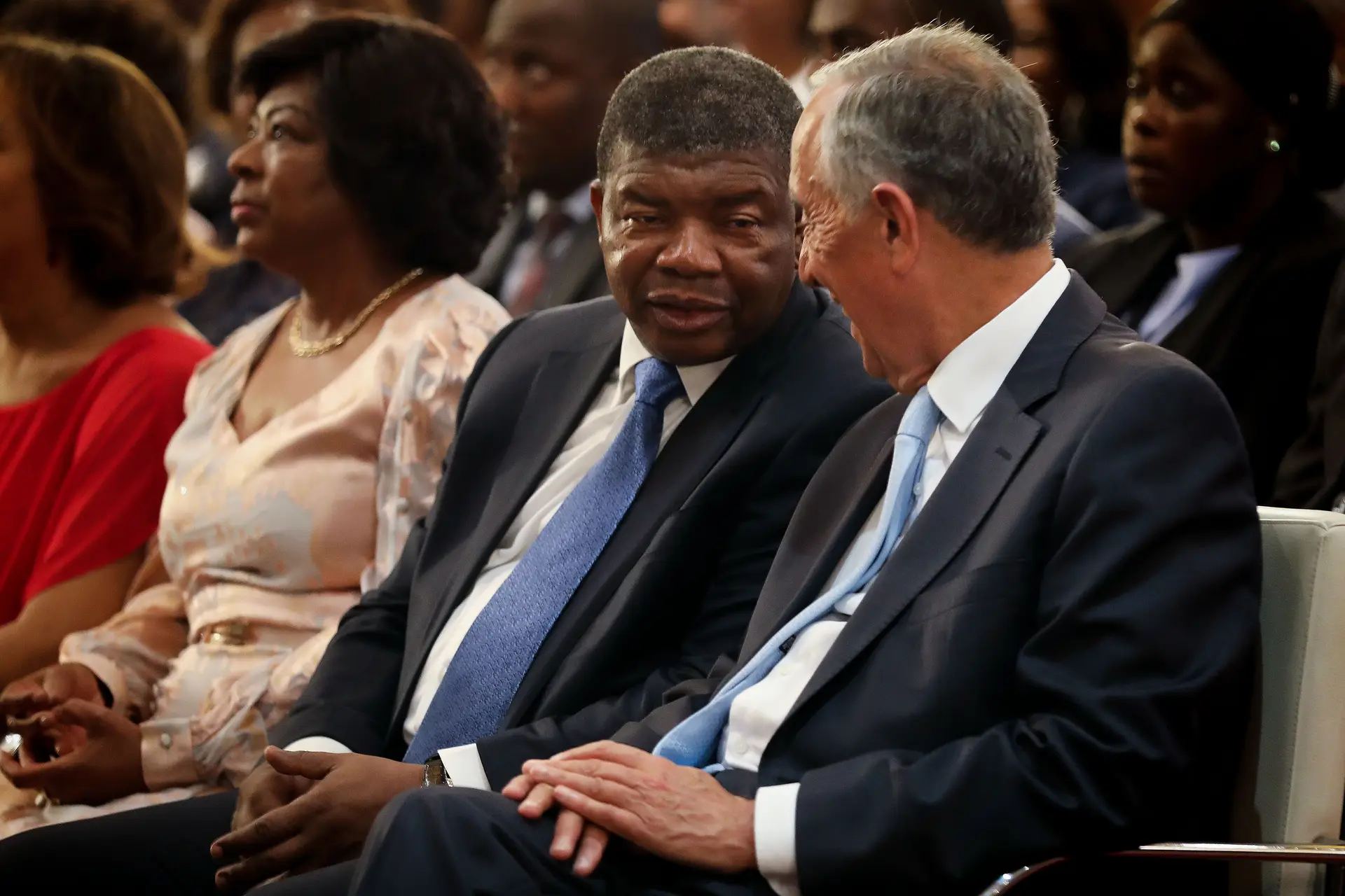O Presidente português com o chefe de Estado angolano, João Lourenço, na visita que fez a Luanda em 2019