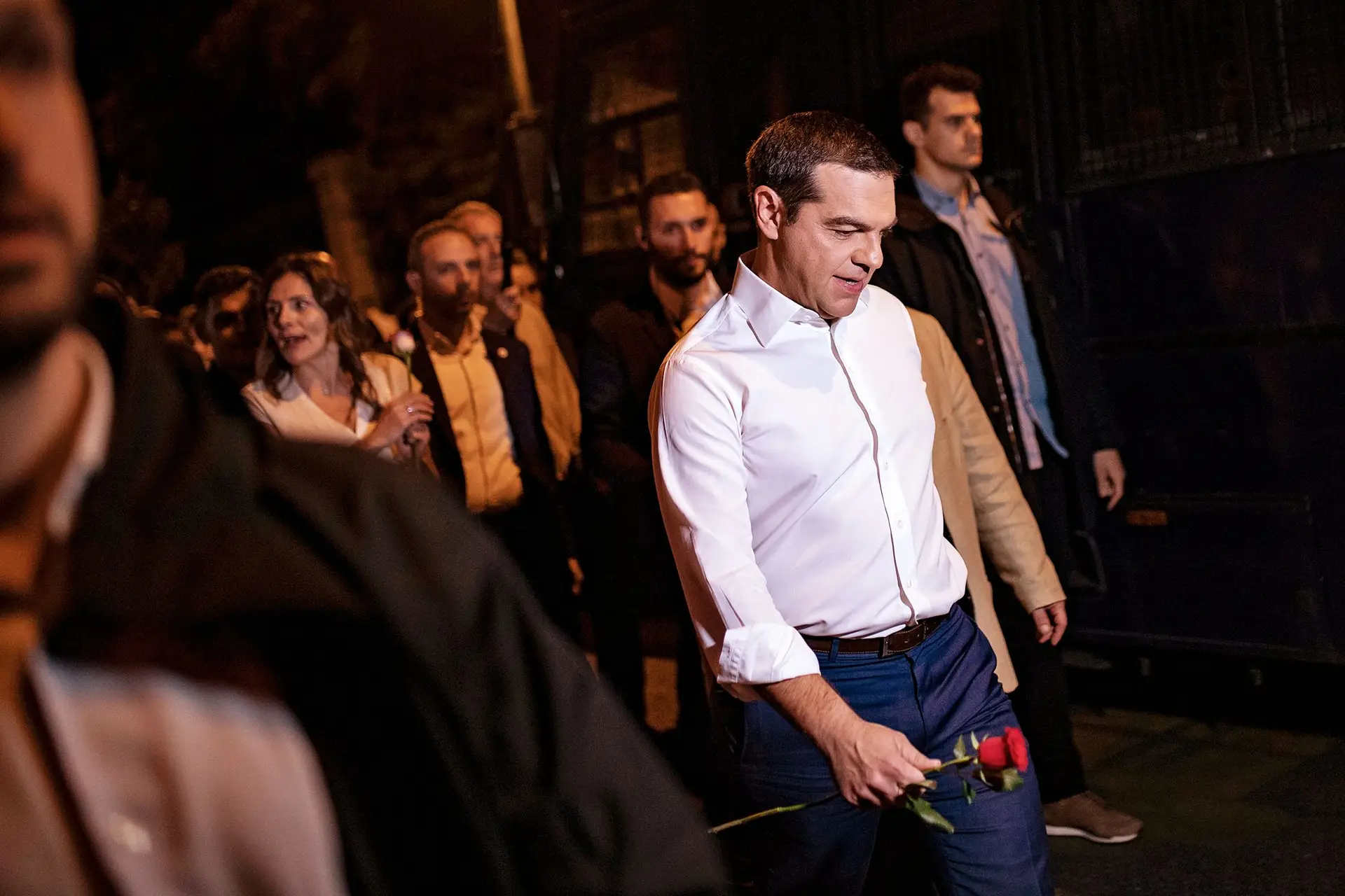 Tsipras numa das últimas ações da campanha eleitoral