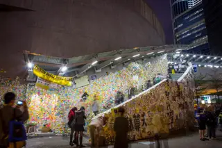 A primeira “parede Lennon” em Hong Kong, erguida durante a Revolução dos guarda-chuvas, em 2014