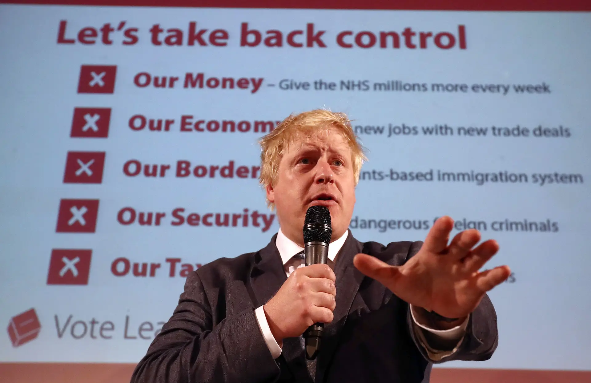 Johnson durante a campanha pro Brexit