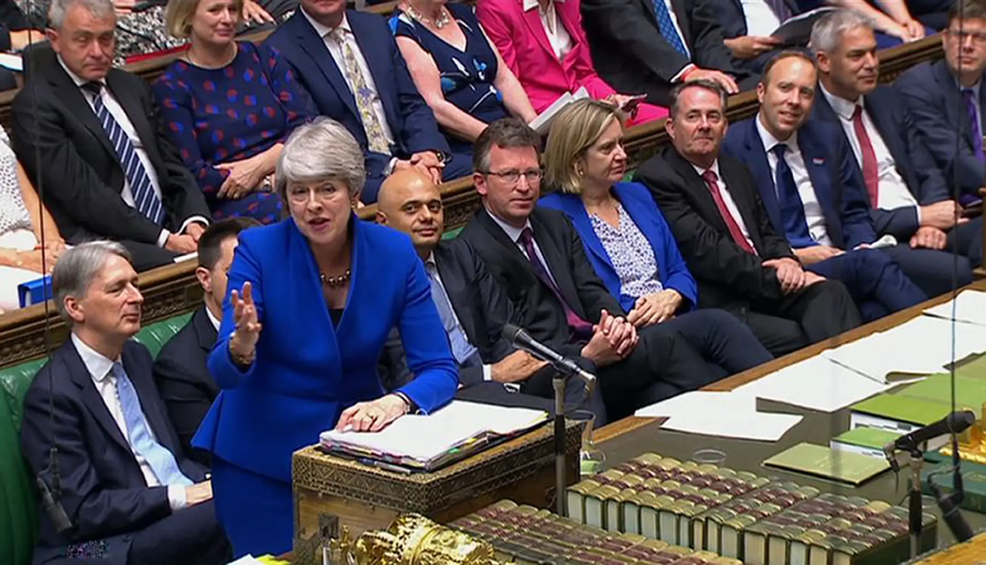 Elogios ao “sentido de Estado” e medo do homem que se segue: a última intervenção de Theresa May como primeira-ministra