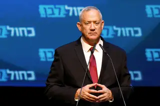 Benny Gantz, líder da coligação centrista Kahol Lavan (Azul e Branco), que segue na frente <span class="creditofoto">Foto Amir Cohen / Reuters</span>