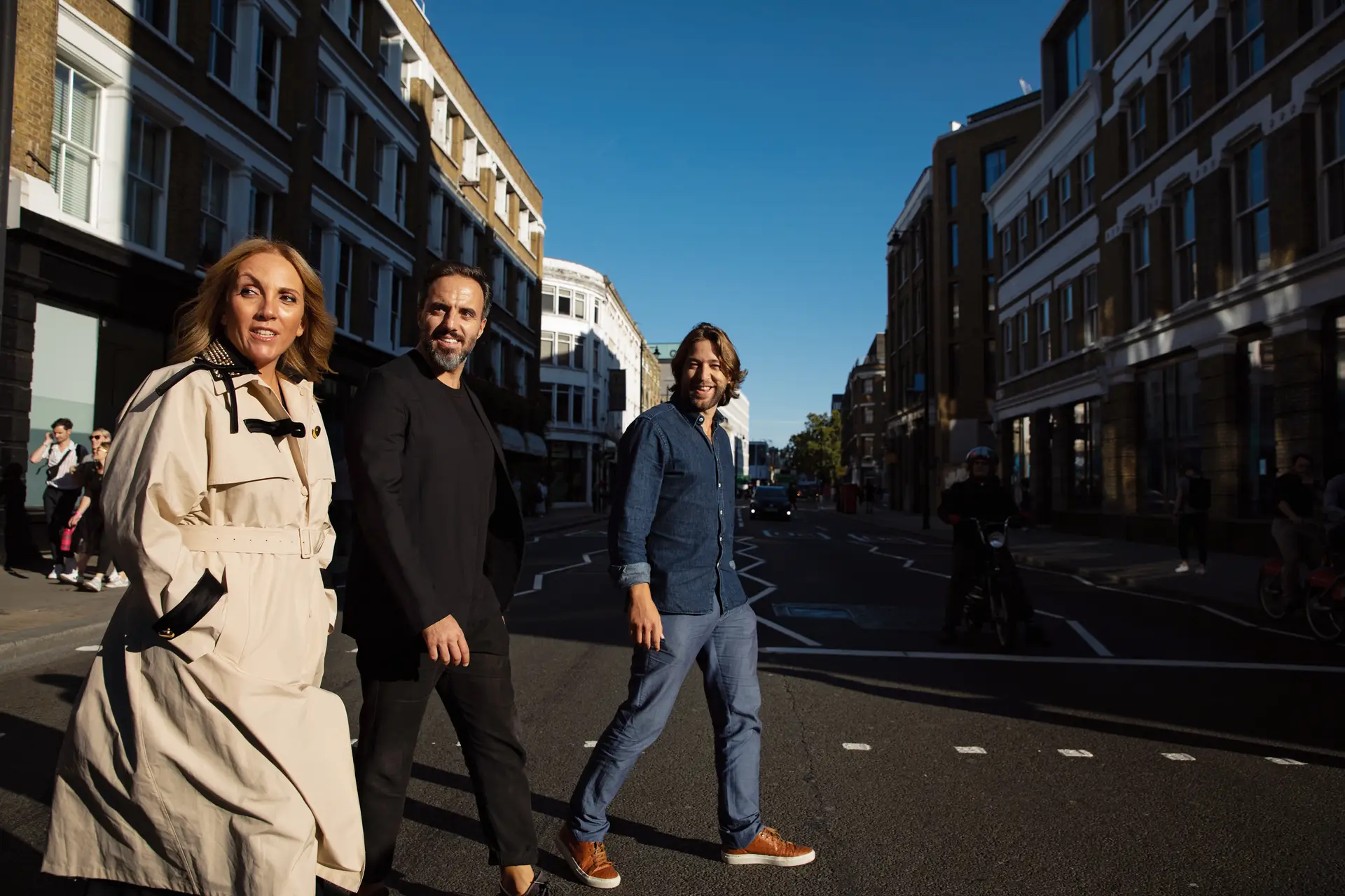Paula Amorim, José Neves e Gonçalo Cruz num encontro em Londres, onde se encontra sediada a Platforme