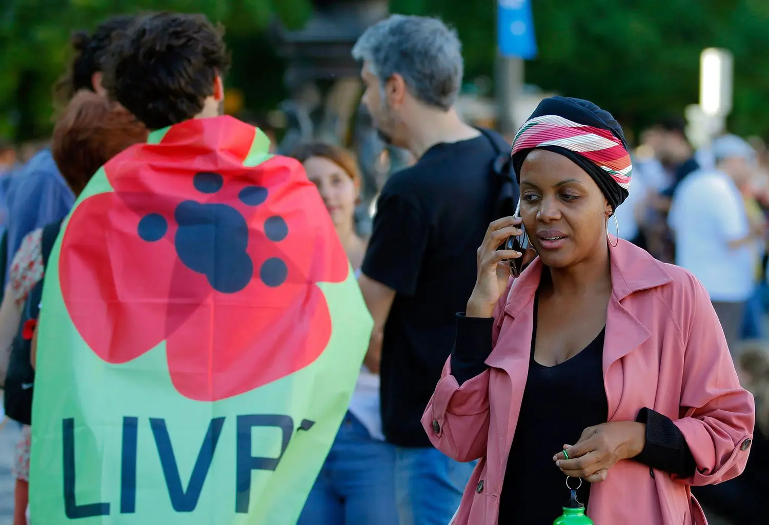 A cabeça de lista do LIVRE por Lisboa, Joacine Katar Moreira, durante a Greve Climática Global, em Lisboa, 27 de setembro de 2019