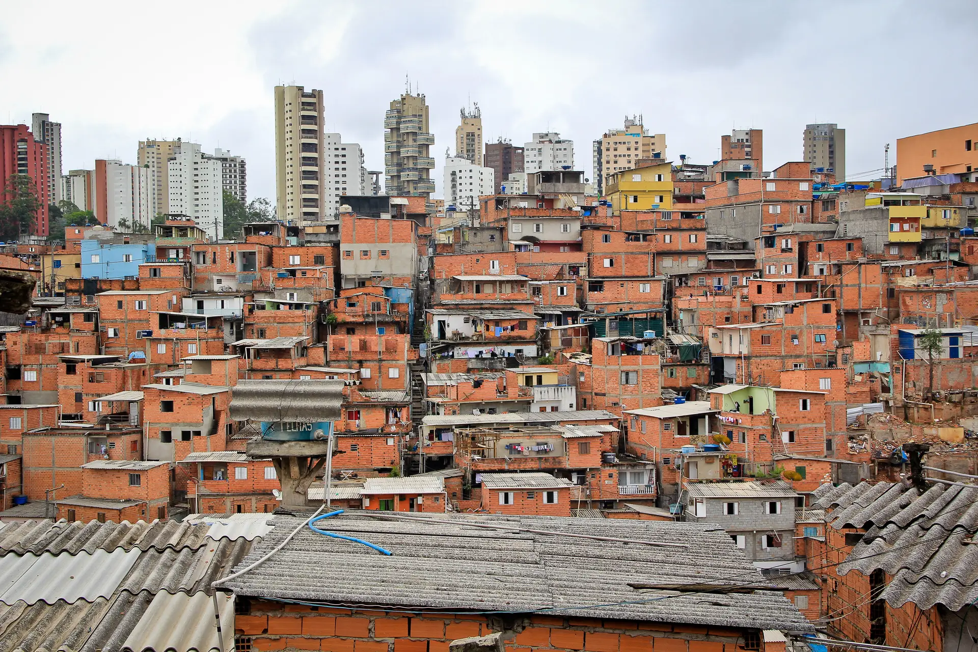 Favela Paraisópolis, zona sul de São Paulo, no Brasil