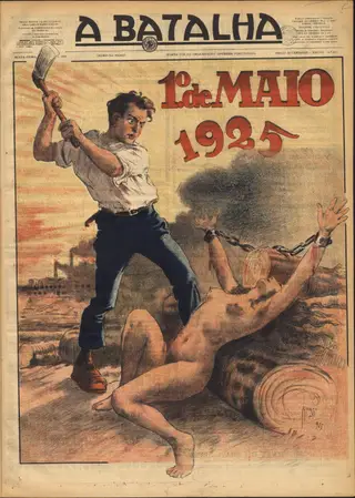 Primeira página do número do diário “A Batalha”, publicado a 1 de maio de 1925 <span class="creditofoto"> Imagem BNP</span>