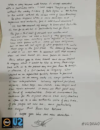 A carta recebida por alguns fãs