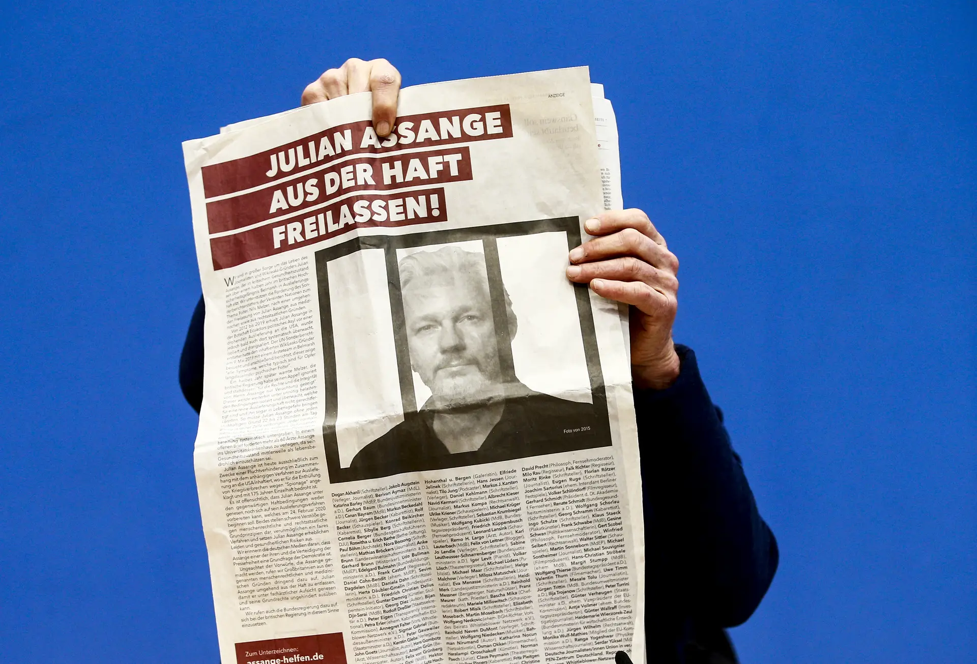 Mais de 130 personalidades alemãs exigem libertação de Assange