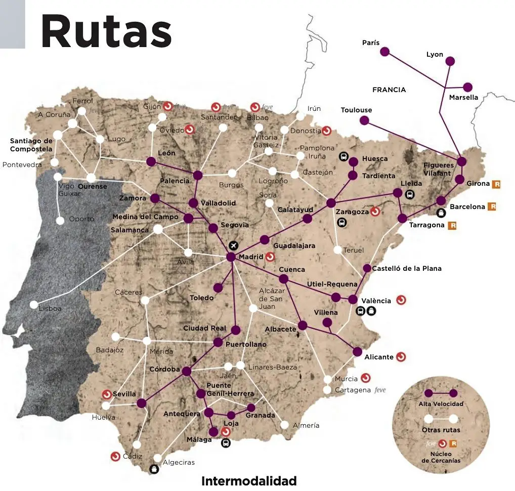 Vigo em Portugal? No mapa da companhia ferroviária espanhola Renfe