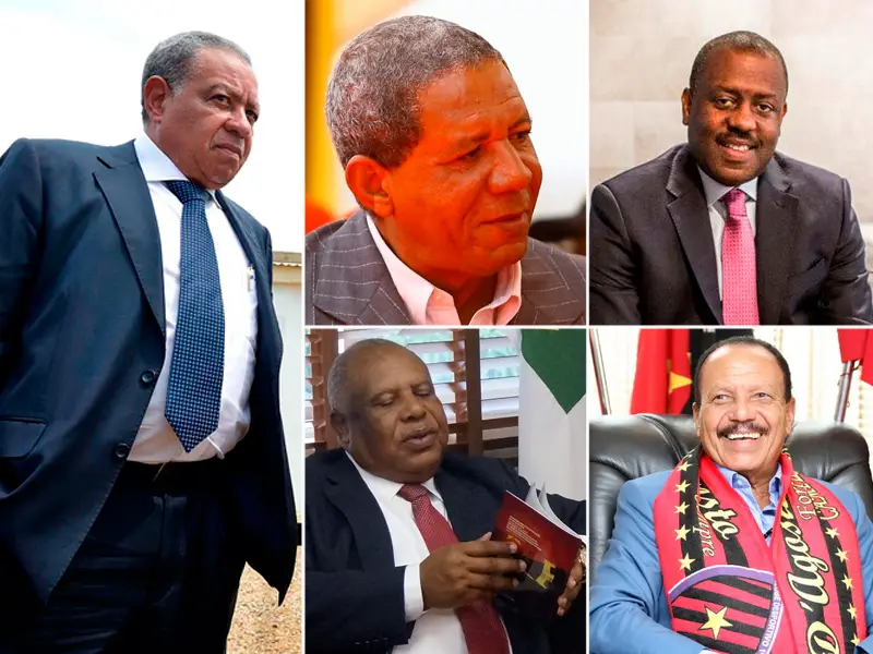 Da esquerda para a direita: generais Armando Cruz Neto, Kopelipa e Dino (cima); Higino Carneiro e António França Ndalu