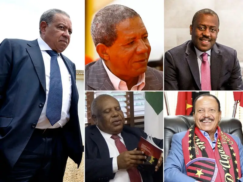 Da esquerda para a direita: generais Armando Cruz Neto, Kopelipa e Dino (cima); Higino Carneiro e António França Ndalu