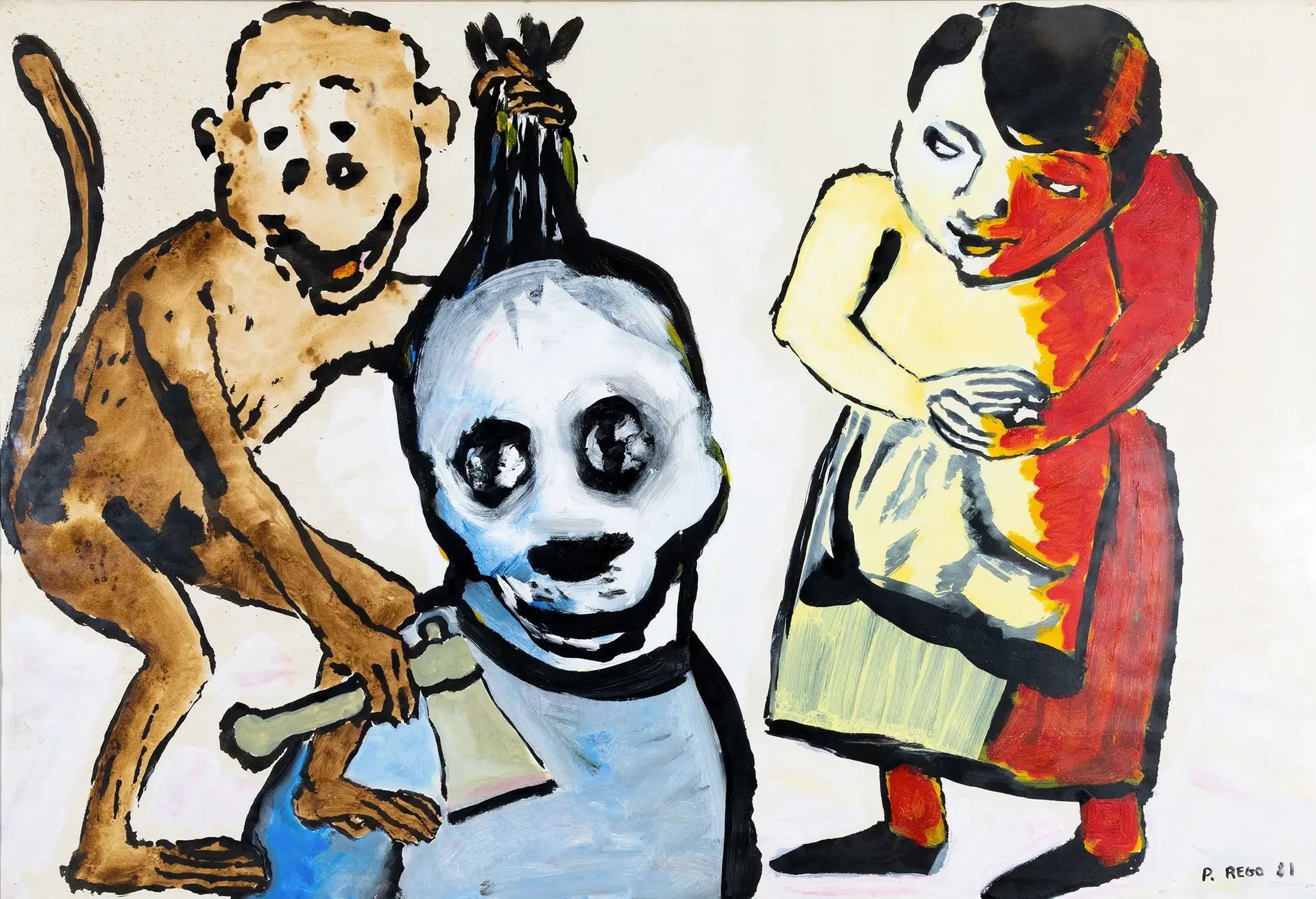 Paula Rego dá-se a conhecer em “O Macaco Prepara-se para Cortar a Cabeça ao Cão Azul I”, de 1981