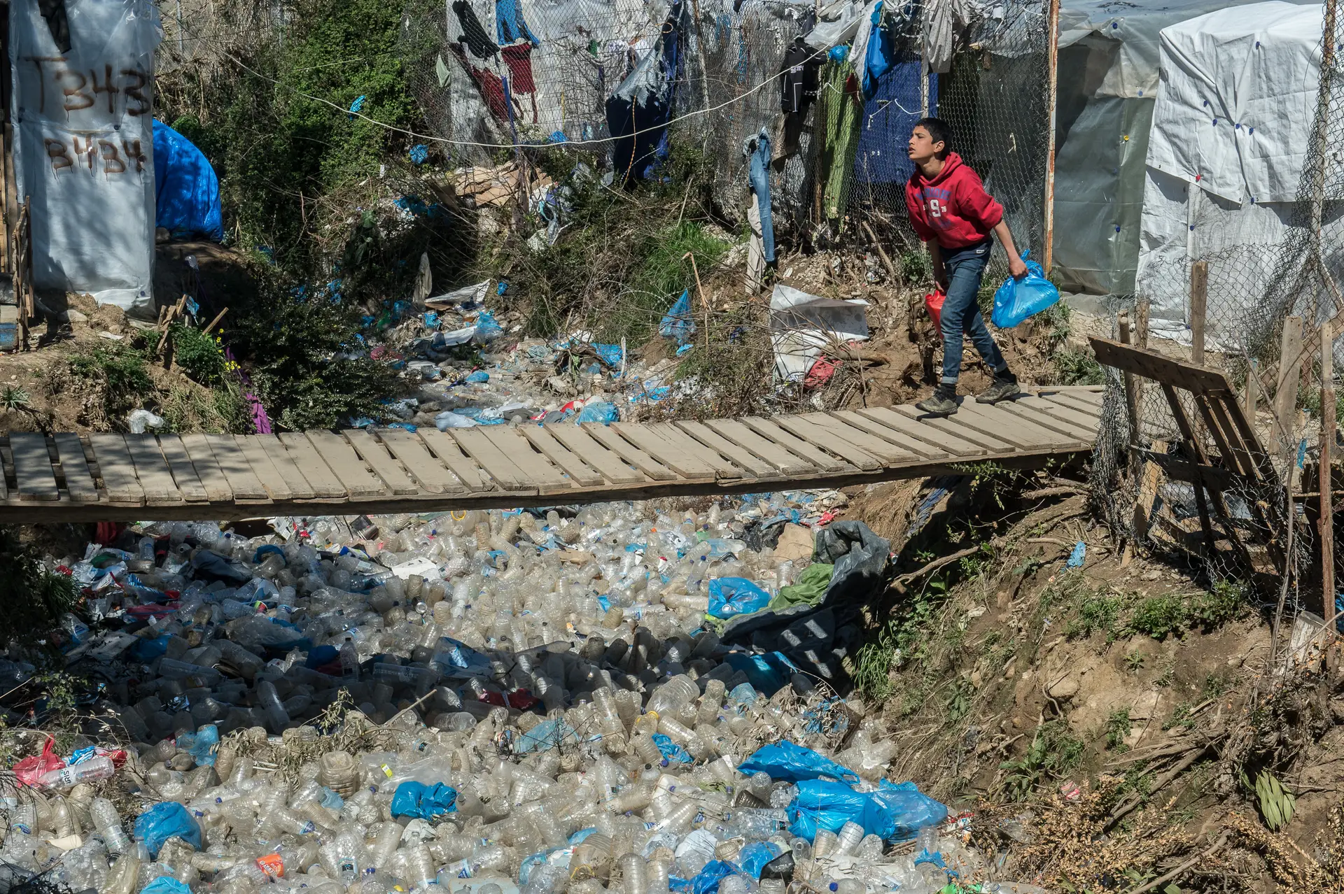 O campo de refugiados de Moria, em Lesbos, na Grécia