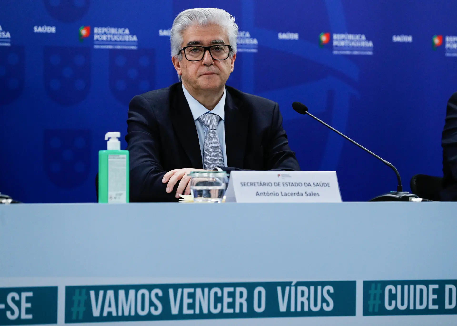 O secretário de Estado da Saúde, António Lacerda Sales, na conferência diária de atualização da situação epidemiológica da covid-19 em Portugal