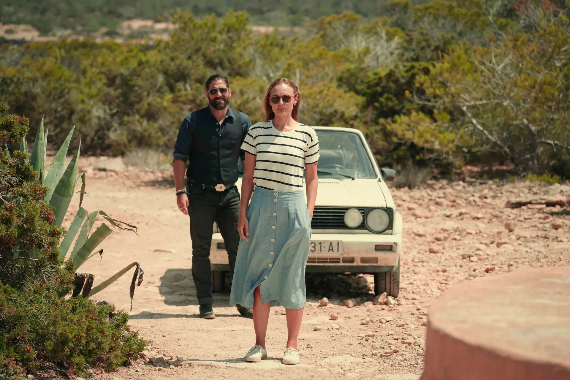 Nuno Lopes e Laura Haddock em "White Lines"