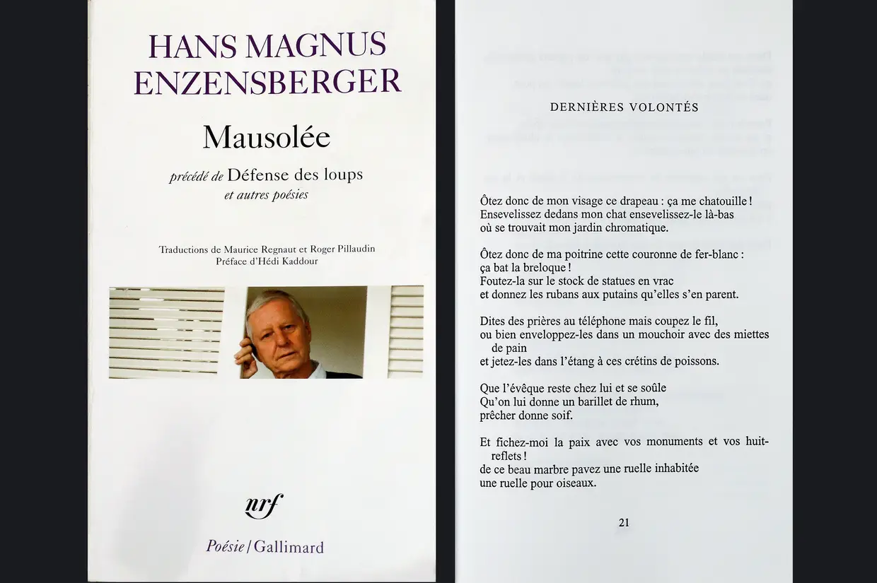 O livro de Hans Magnus Enzensberger onde surge o poema que Pavia traduziu