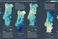 Mapa de Portugal aos olhos de um vírus