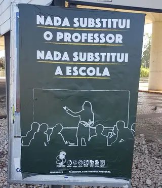 Cartaz da Fenprof (fotografia tirada em Coimbra)