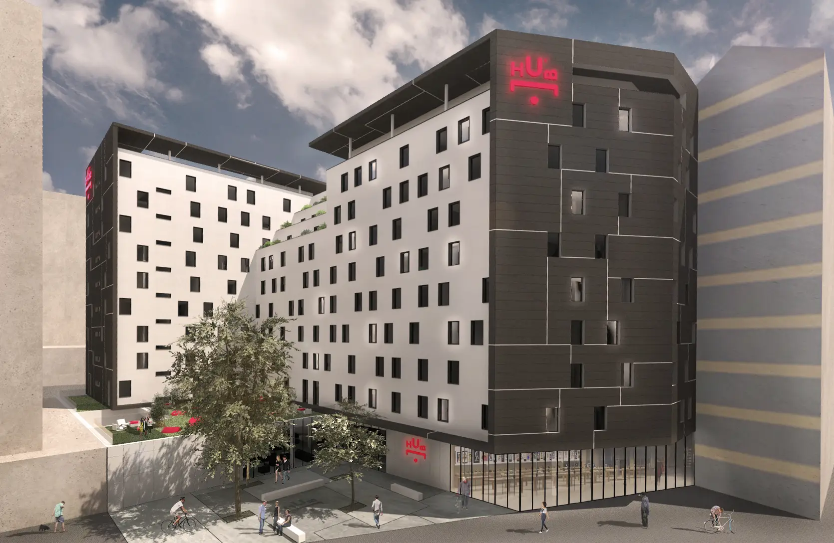 Imagem 3D da residência universitária de Benfica, uma iniciativa privada, que deverá abrir já em setembro.