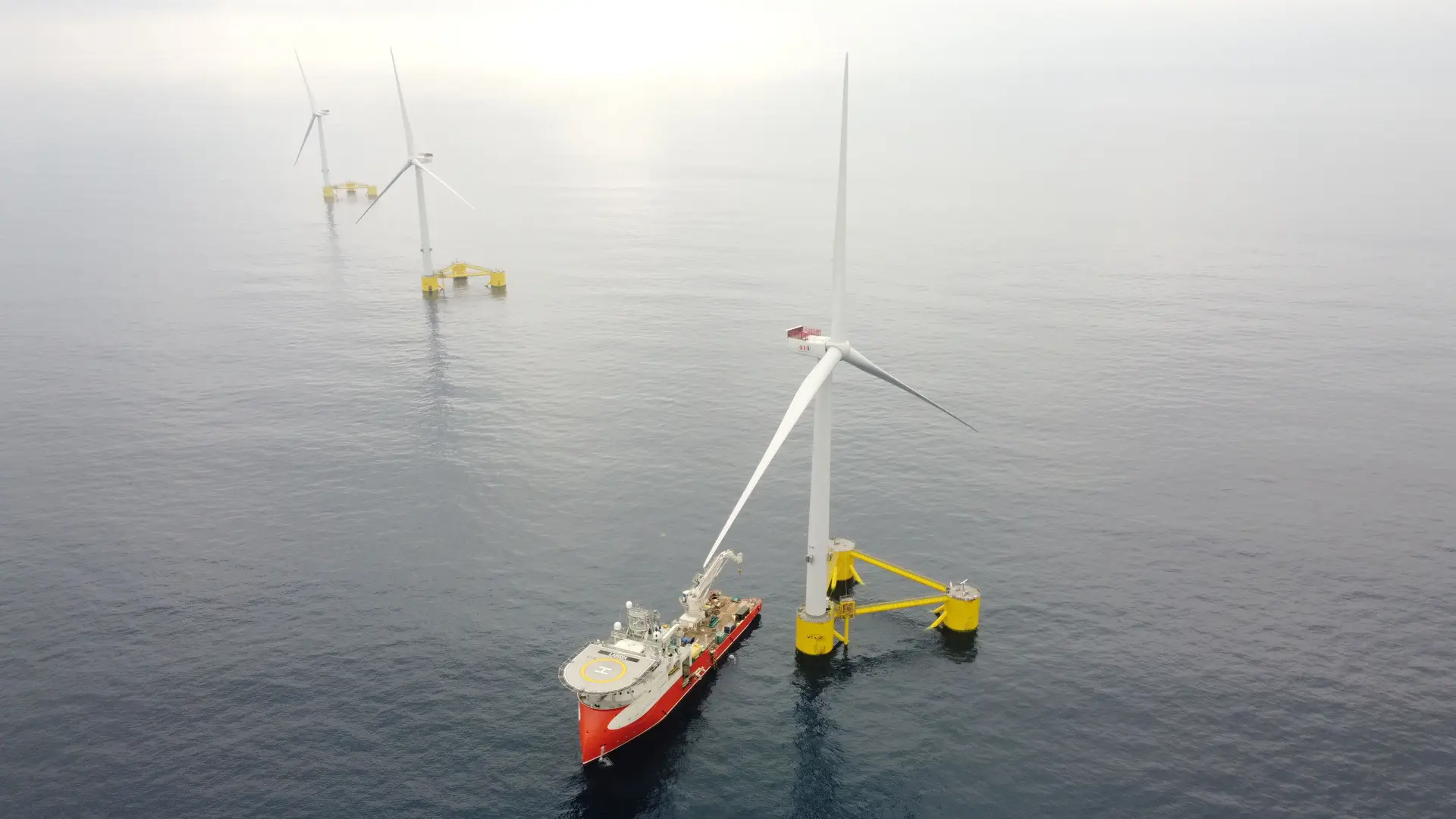 Windfloat Atlantic está instalado ao largo de Viana do Castelo e tem uma capacidade total de 25 megawatts.