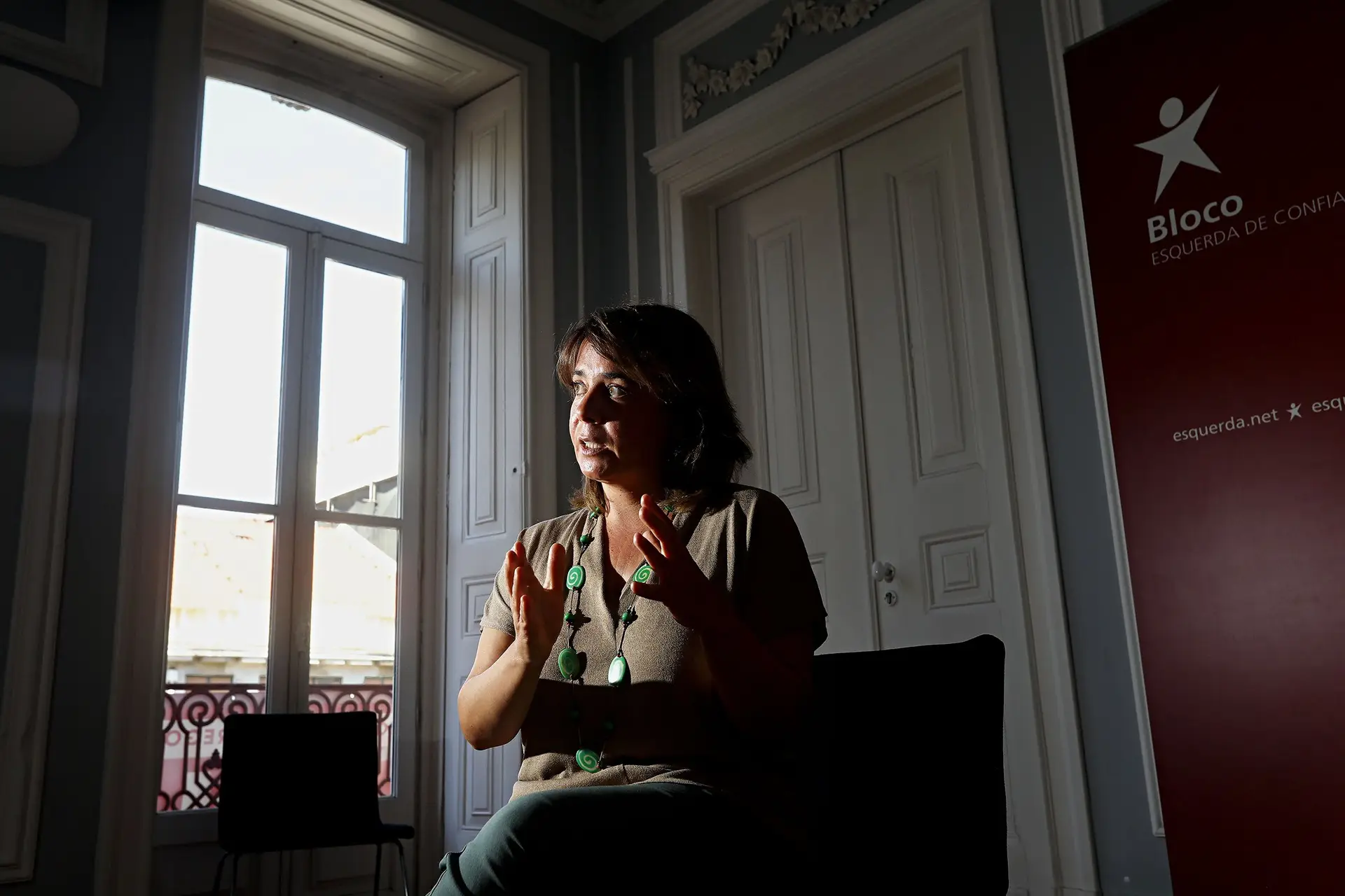Catarina Martins, fotografada esta quinta-feira na sede do Bloco de Esquerda, disse que Marisa Matias pode ser tudo o que quiser no partido