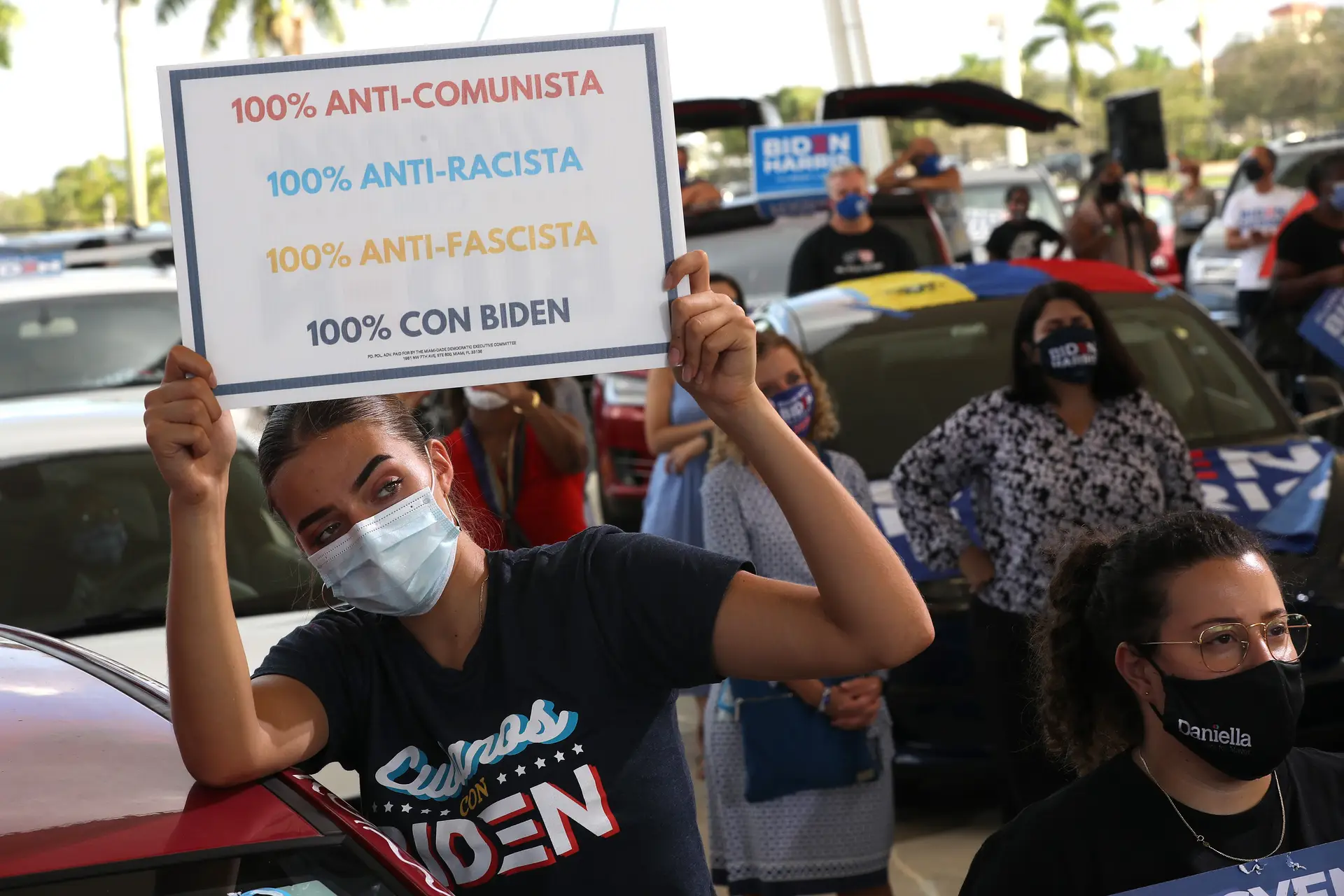 Cubanos apoiantes de Joe Biden