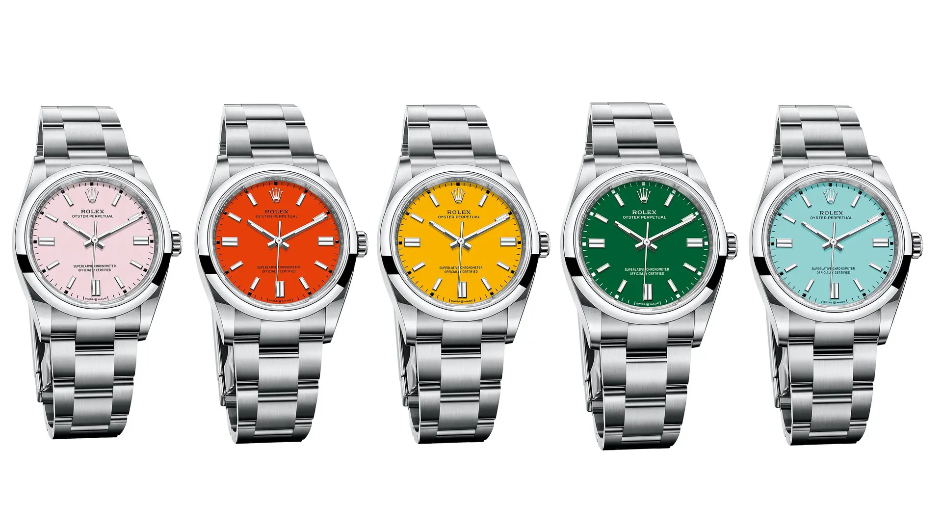 Os novos Oyster Perpetual de 36 milímetros (€5.350) são os relógios mais baratos da Rolex mas estão com os preços inflacionados no mercado paralelo devido à escassez