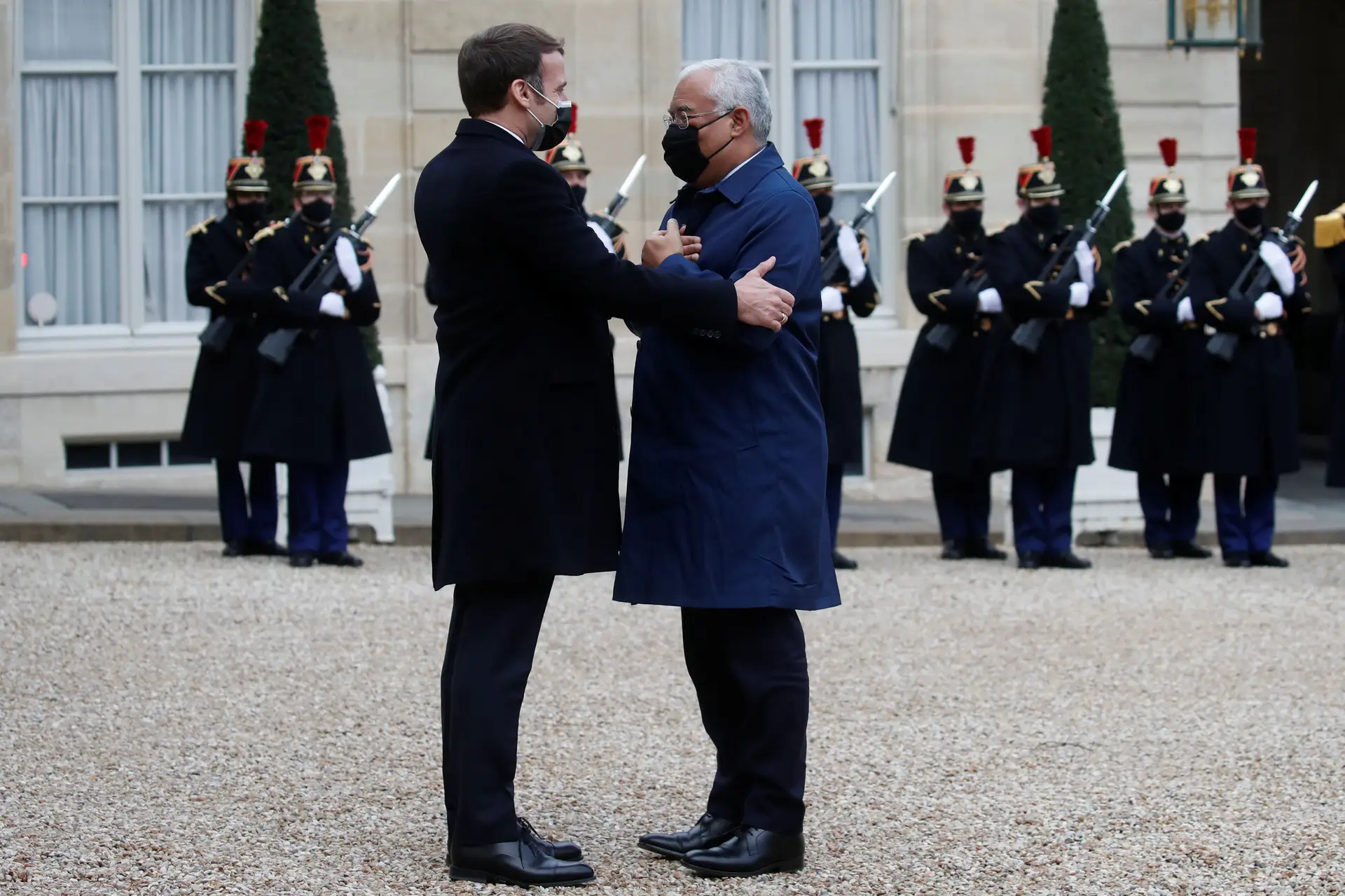 Emmanuel Macron e António Costa encontraram-se a 16 de dezembro de 2020 em Paris